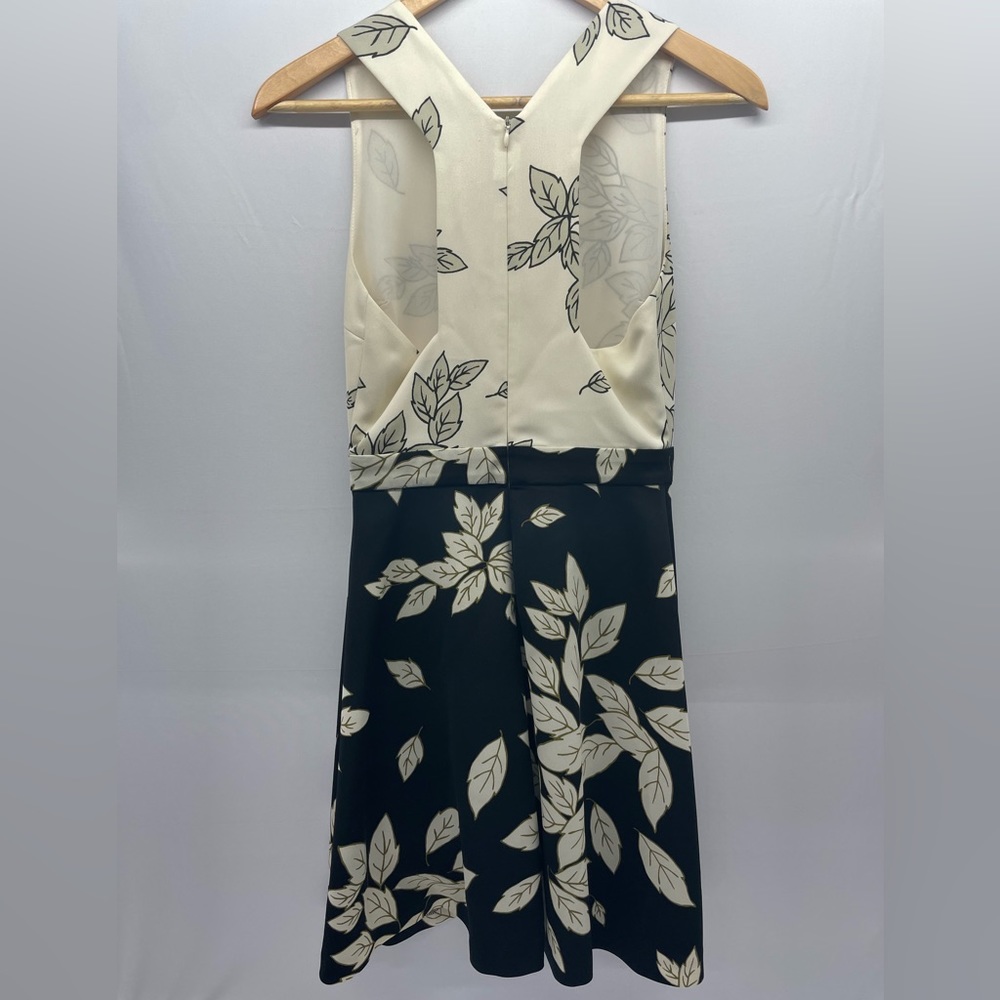 Zara Leaf Print Dress Black and White XS - Picture 8 of 8